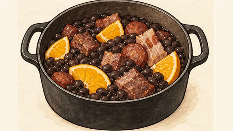 Feijoada, step 4: Add beans and liquid.
