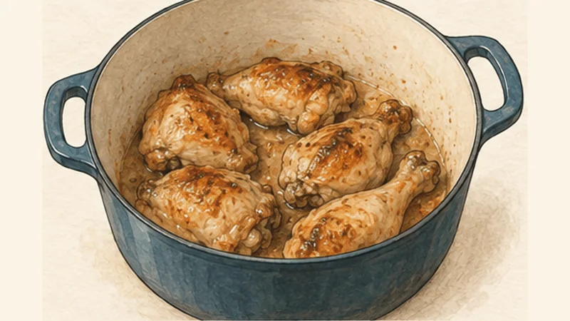 Persian Fesenjan with Chicken, step 2: Brown the chicken.