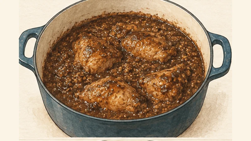 Persian Fesenjan with Chicken, step 4: Build the walnut sauce.