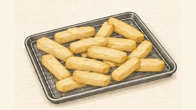 Fish and Chips, step 2: First-fry the chips.