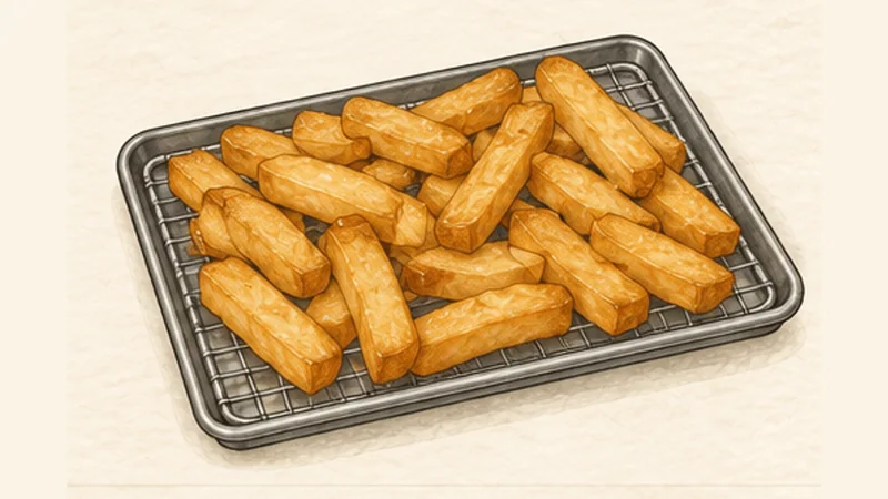 Fish and Chips, step 6: Second-fry the chips.