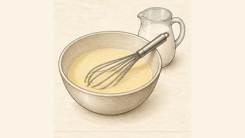 French Crêpes, step 1: Start with a smooth paste.