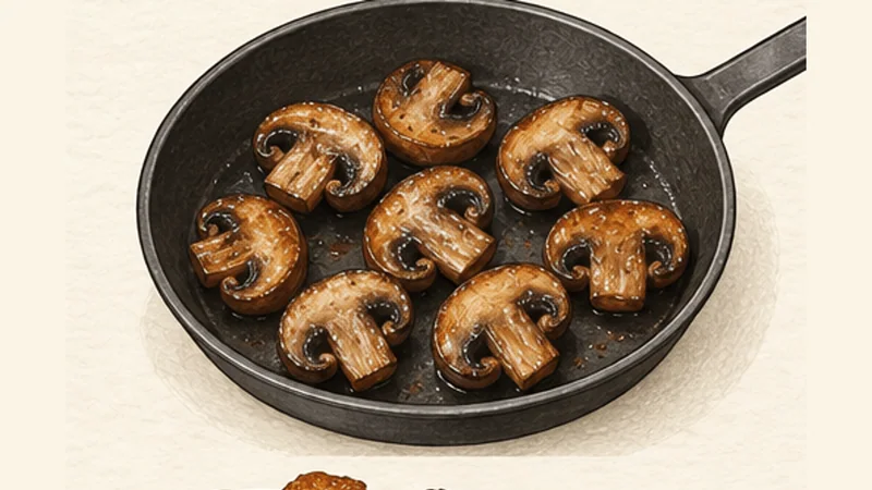Full English Breakfast, step 4: Brown the mushrooms.