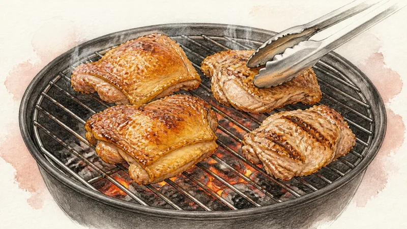 Thai Gai Yang, step 7: Crisp over direct heat.