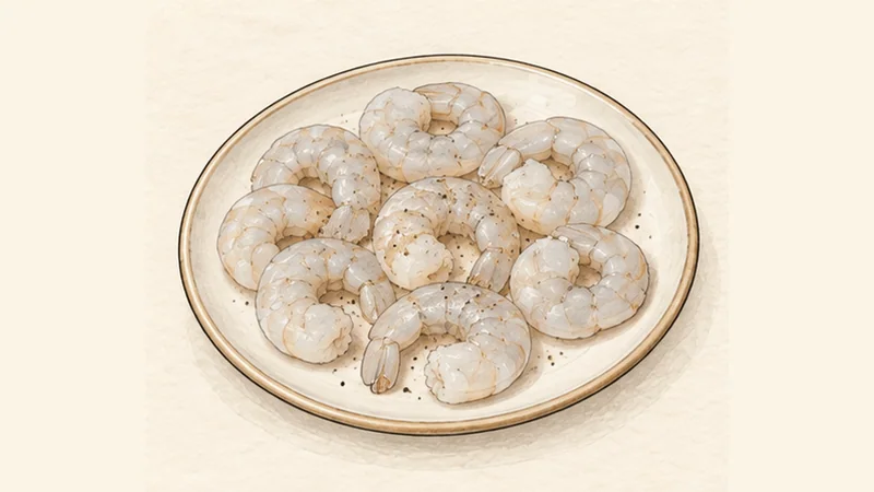 Gambas al Ajillo, step 1: Dry and season the prawns.