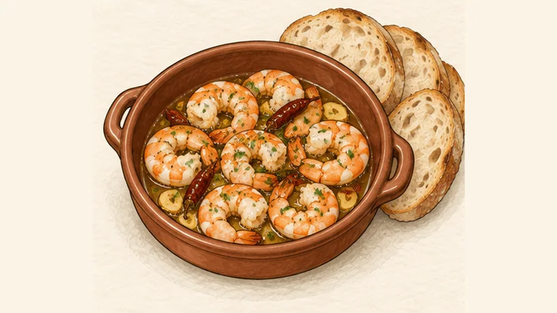 Gambas al Ajillo, step 4: Finish and serve sizzling.