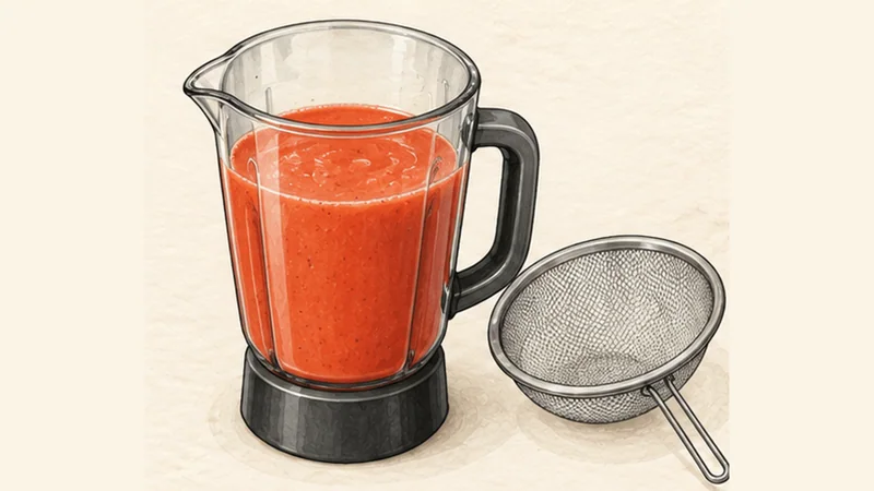 Gazpacho Andaluz, step 2: Blend until completely smooth.