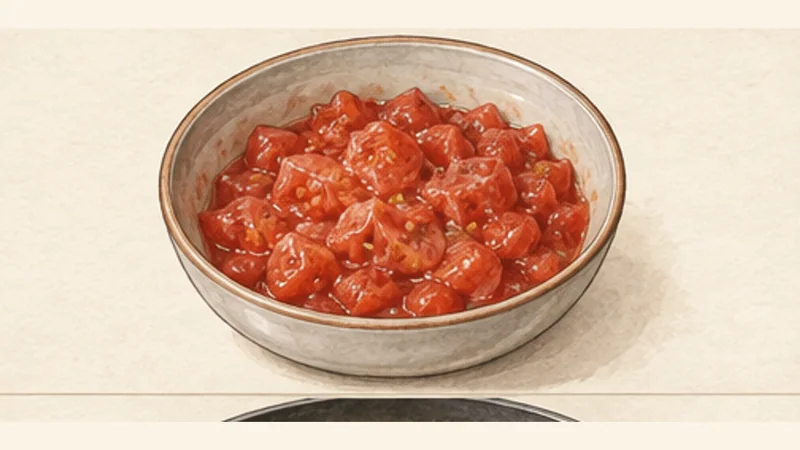 Gemista, step 3: Purée the tomato pulp.