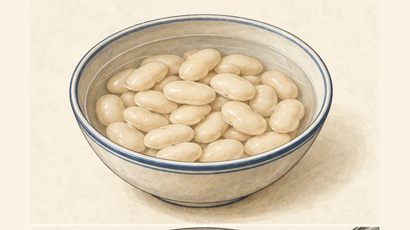 Gigantes Plaki, step 1: Soak the beans overnight.