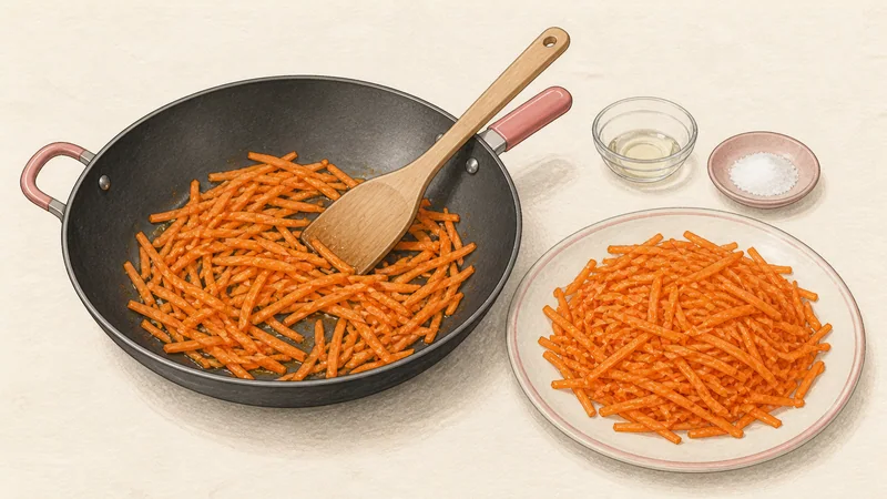 Classic assorted gimbap, step 7: Sauté the carrot.