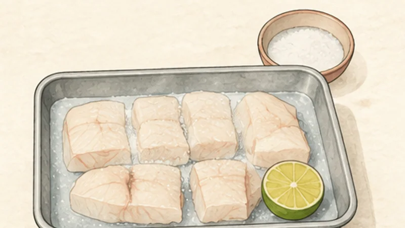 Goan Fish Curry, step 1: Salt the fish briefly.