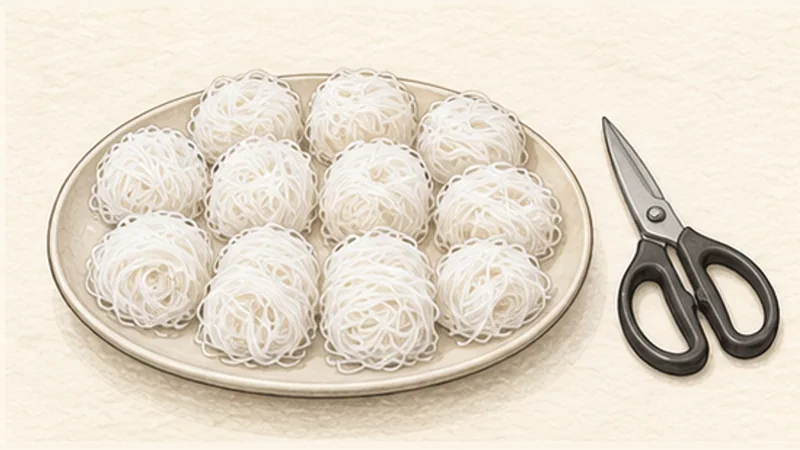 Fresh Shrimp and Pork Rolls (Gỏi Cuốn), step 3: Cook and cool the noodles.