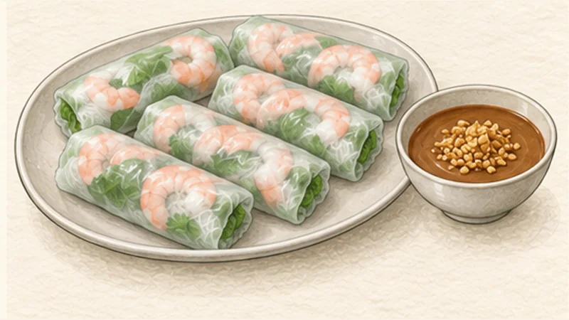 Fresh Shrimp and Pork Rolls (Gỏi Cuốn), step 8: Repeat and serve fresh.