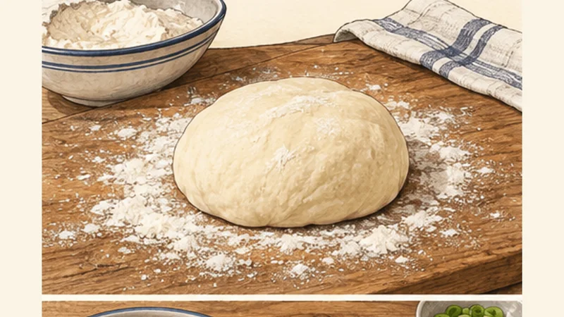 Spinach and Feta Gözleme, step 1: Mix and knead the dough.