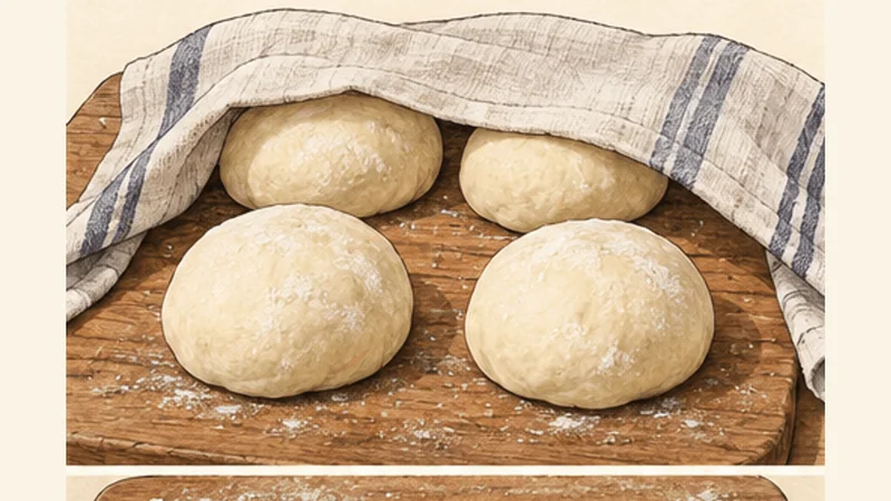 Spinach and Feta Gözleme, step 2: Rest the dough.