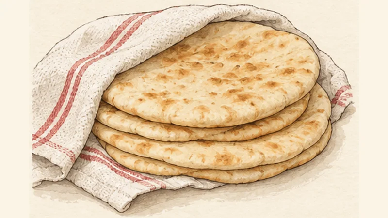 Halifax Donair, step 5: Warm and soften the pitas.