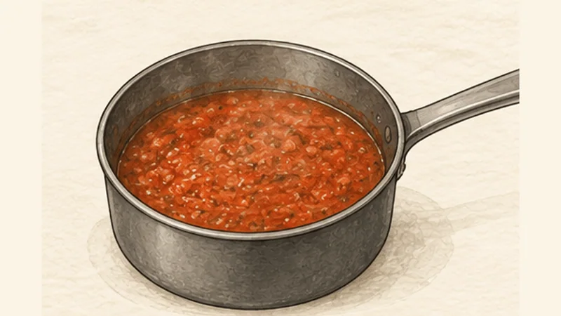 Huevos Rancheros, step 3: Cook the salsa.
