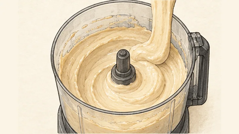 Creamy Hummus with Tahini, step 3: Make the dip silky.