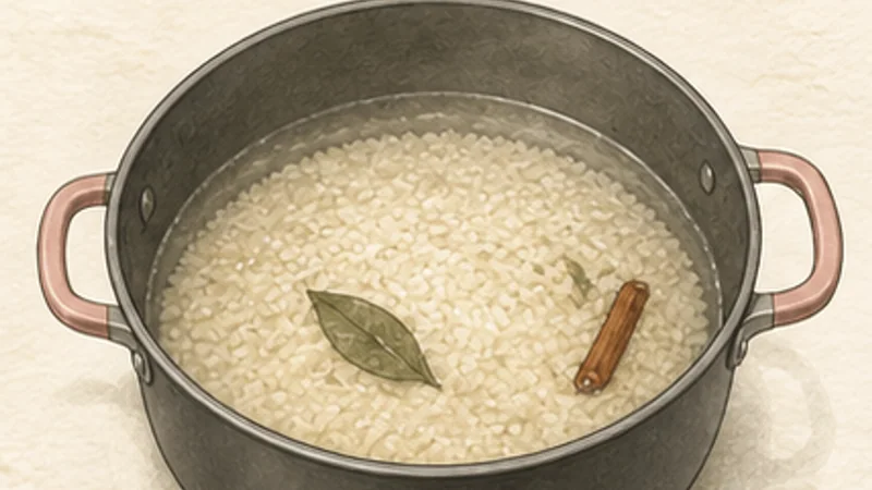 Hyderabadi Chicken Dum Biryani, step 4: Parboil rice to seventy percent.