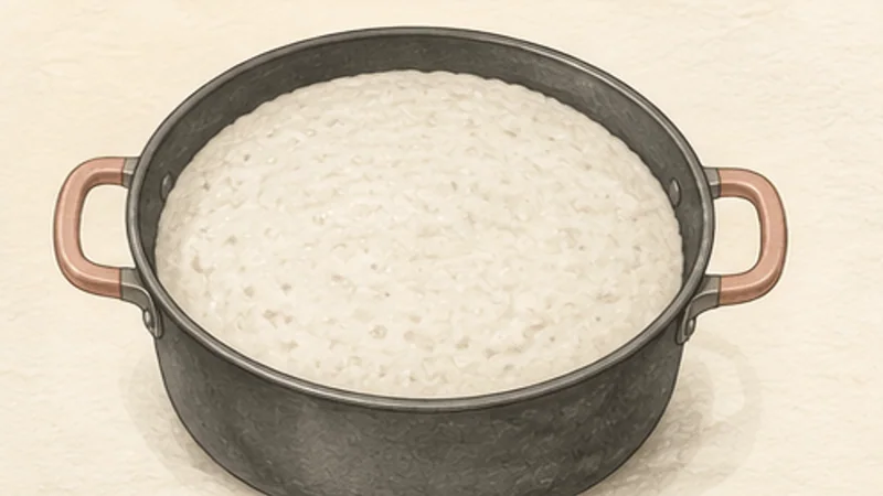 Idli Sambar, step 3: Ferment to a domed surface.