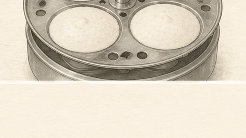 Idli Sambar, step 8: Steam the idli.