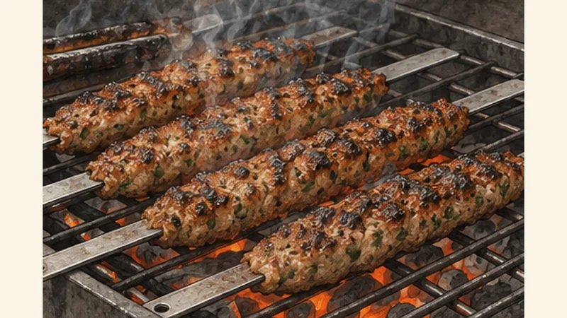 Iraqi Lamb Kofta Kebabs, step 5: Oil and grill.