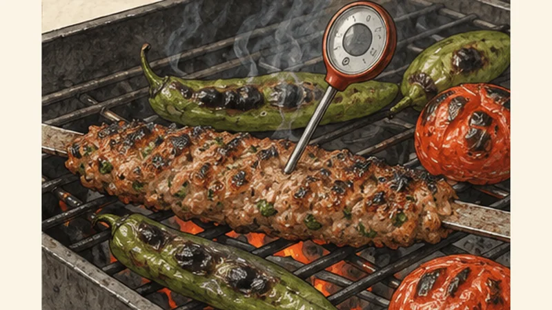 Iraqi Lamb Kofta Kebabs, step 6: Check doneness and rest.