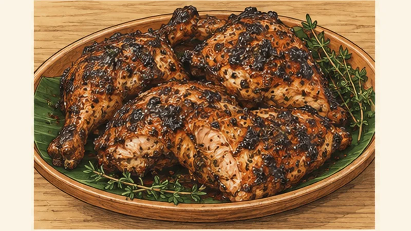 Jamaican Jerk Chicken, step 5: Finish over indirect heat.