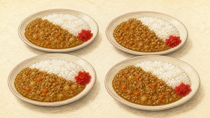 Japanese chicken curry rice, step 8: Serve with rice and pickles.