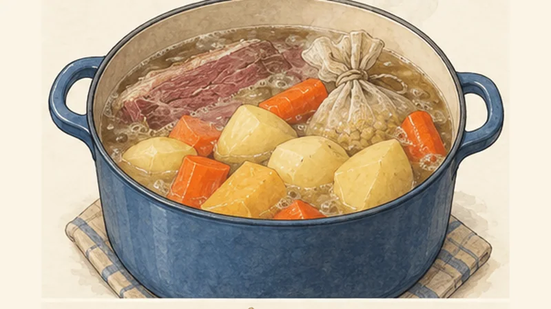 Newfoundland Jiggs Dinner, step 5: Add the potatoes.
