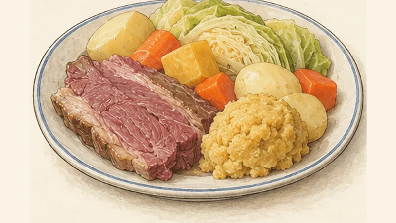 Newfoundland Jiggs Dinner, step 8: Serve the Sunday dinner.