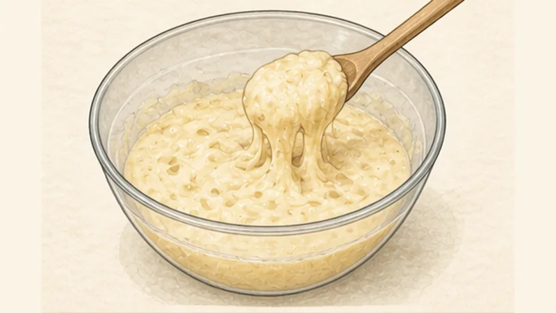 Käsespätzle, step 2: Mix the Spätzle dough.