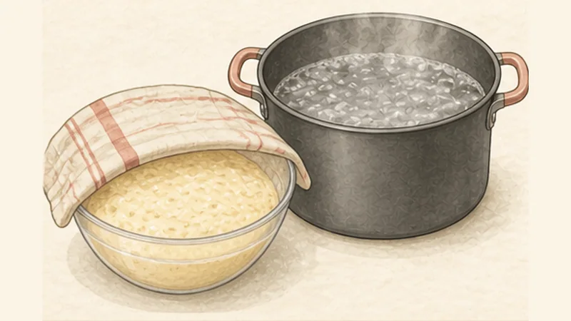 Käsespätzle, step 3: Rest the dough.
