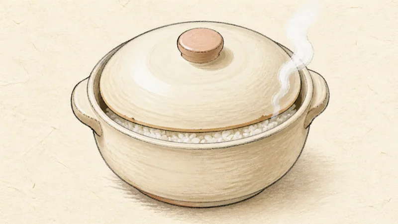 Katsudon (pork cutlet rice bowl), step 1: Cook and hold the rice.