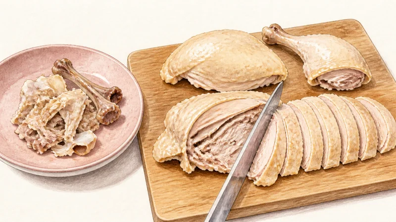 Thai Khao Man Gai, step 11: Carve without contaminating.
