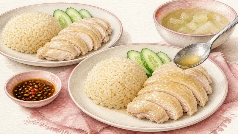 Thai Khao Man Gai, step 13: Assemble the complete set.
