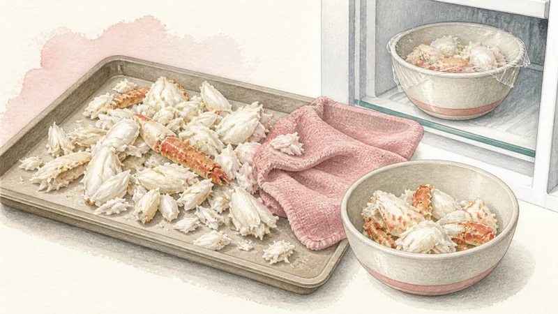 Thai Crab Fried Rice, step 2: Inspect and dry the crab.
