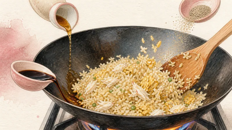 Thai Crab Fried Rice, step 6: Season lightly.