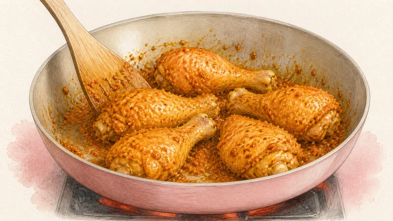 Chiang Mai Chicken Khao Soi, step 4: Coat the drumsticks.
