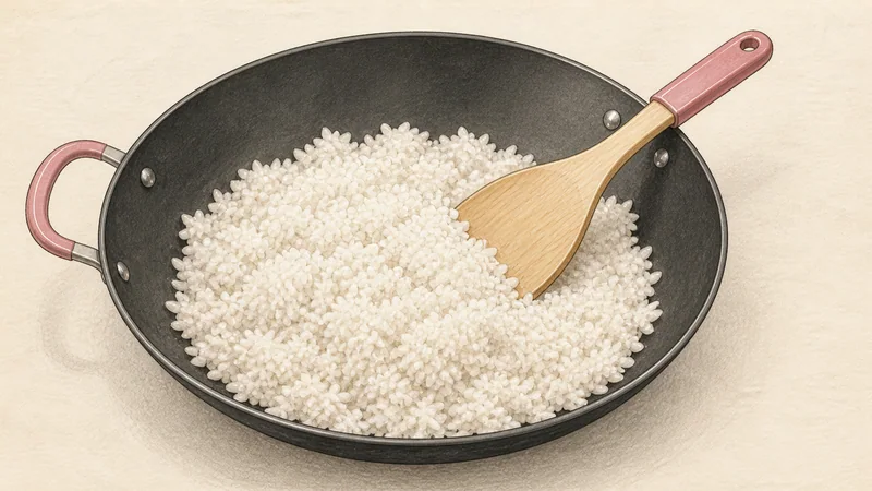 Kimchi fried rice, step 1: Loosen the cold rice.