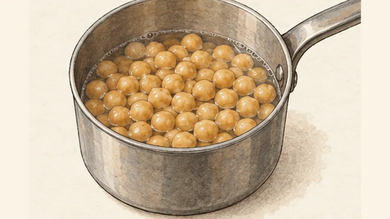 Egyptian Koshari, step 7: Warm the chickpeas.