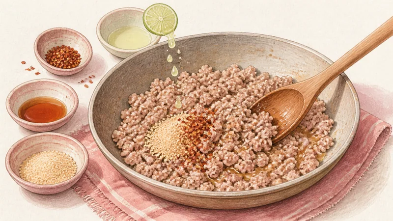 Larb Moo, step 4: Season away from the burner.
