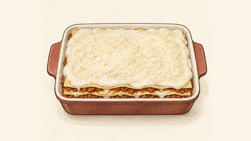 Lasagne alla Bolognese, step 3: Build the layers.