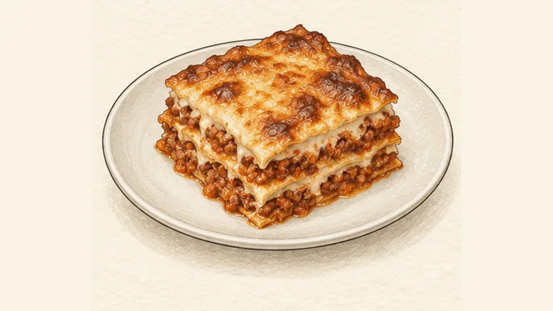 Lasagne alla Bolognese, step 5: Rest before cutting.