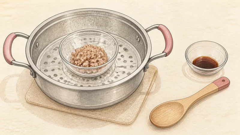 Steamed pork mandu, step 5: Cook a safety tester.