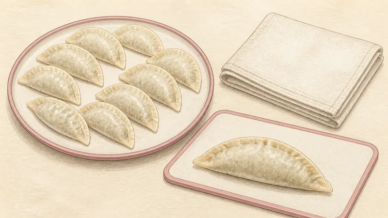 Steamed pork mandu, step 8: Seal without trapped air.