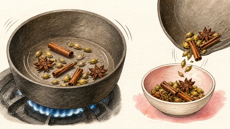 Beef Massaman Curry, step 2: Toast the whole spices.
