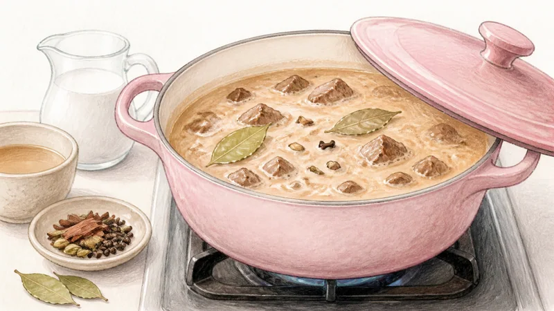 Beef Massaman Curry, step 5: Start the slow braise.