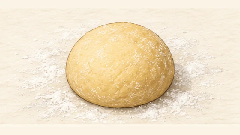 Swabian Maultaschen, step 1: Knead the egg dough.