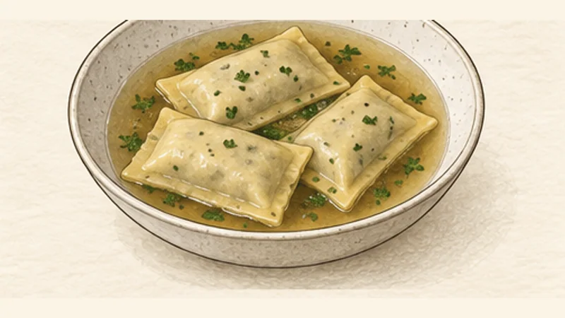 Swabian Maultaschen, step 11: Rest briefly and serve.